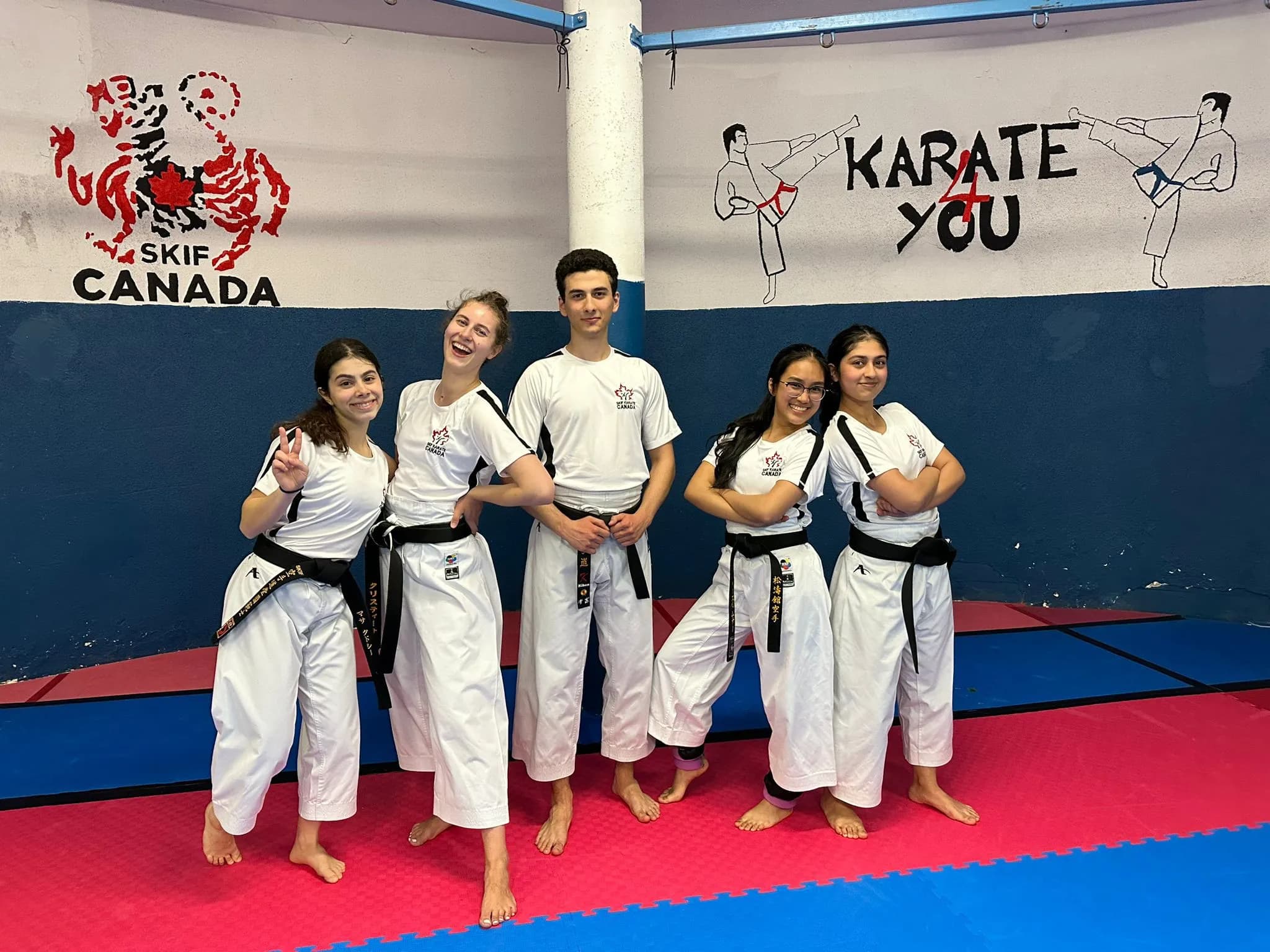 Karate student training